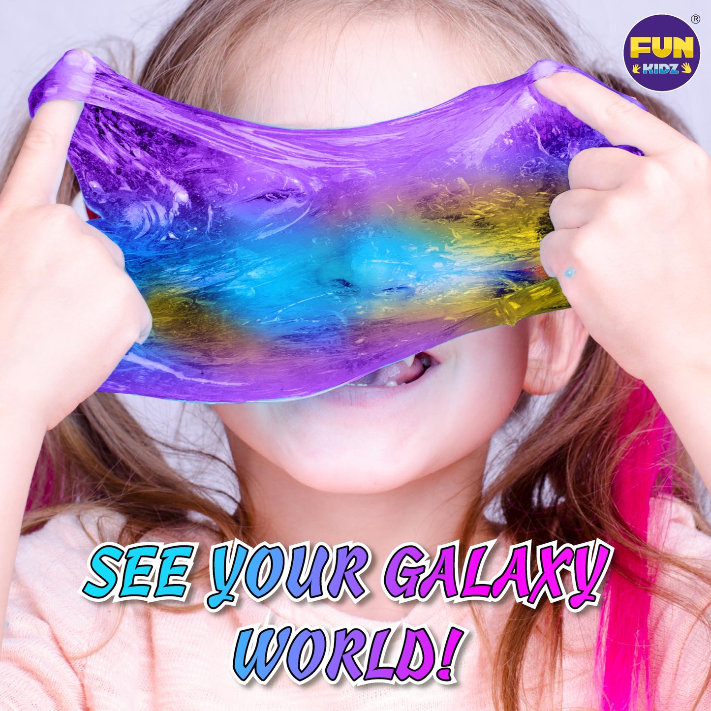 FUN KIDZ Galaxy Slime Kit — Ultimate Metallic Slime DIY for Kids 8-12 (Glow)