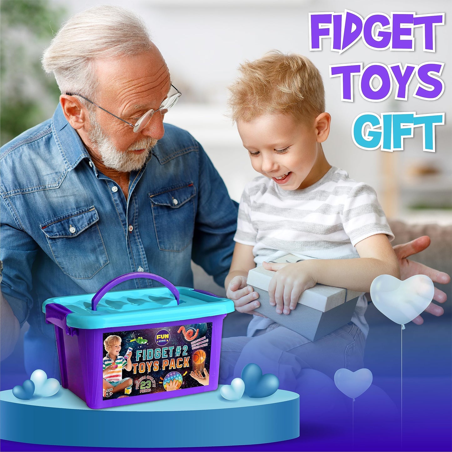 FUN KIDZ Fidget Pack Box – 23 Toys for Kids 4–12 | Sensory Fidgets & Party Favors