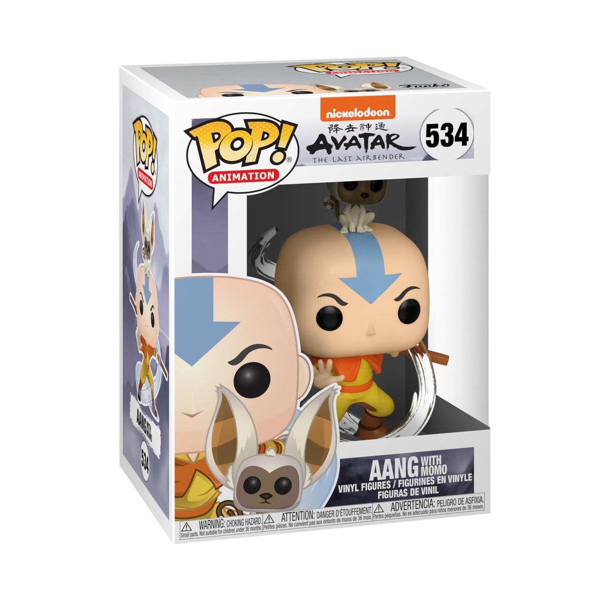 Funko Pop! Animation: Avatar Aang with Momo – Collectible Figure