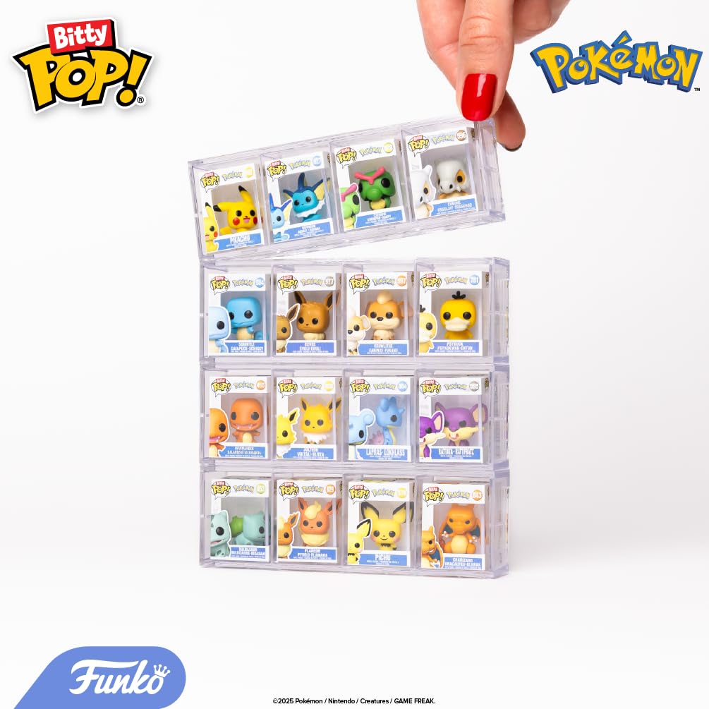 Funko Pop! Bitty Pokemon: Bulbasaur, Flareon, Pichu & Charizard – 0.9-Inch Collectibles with Stackable Display Case