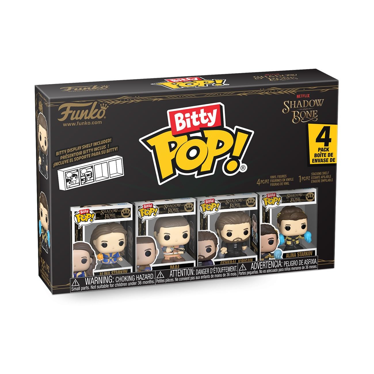 Funko Bitty Netflix Shadow and Bone 0.9in 4-Pack – Alina Starkov, Mal, Kirigan | Stackable Display Case
