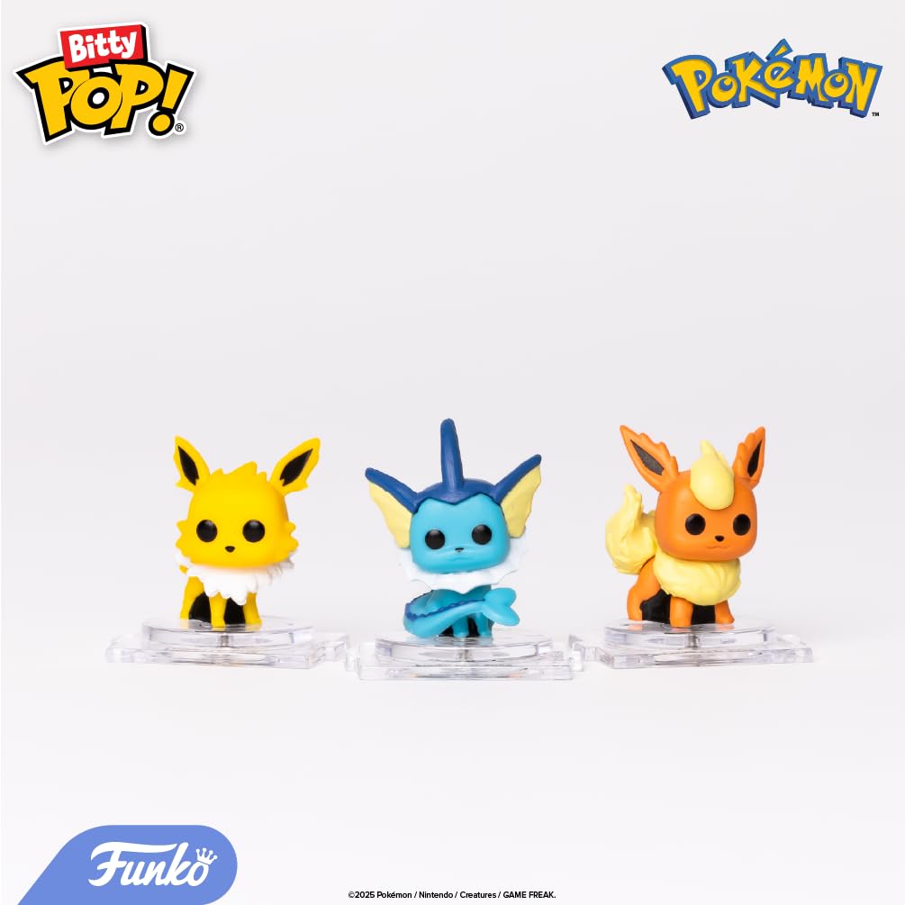 Funko Pop! Bitty Pokemon: Bulbasaur, Flareon, Pichu & Charizard – 0.9-Inch Collectibles with Stackable Display Case