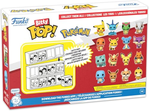 Funko Pop! Bitty Pokemon: Bulbasaur, Flareon, Pichu & Charizard – 0.9-Inch Collectibles with Stackable Display Case