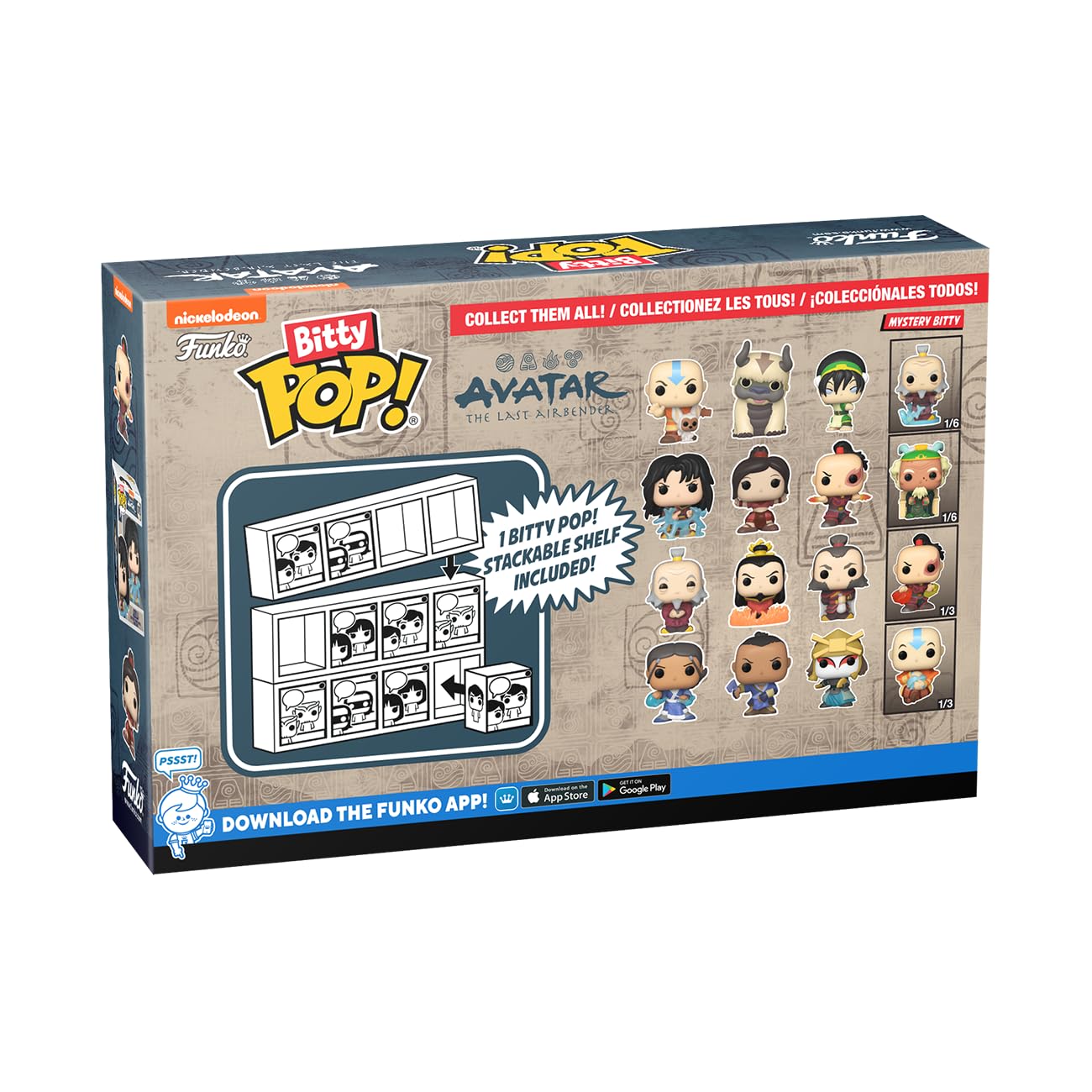 Funko Bitty Pop! Avatar: The Last Airbender 0.9-Inch Collectible Set — Iroh, Zhao, Ozai & Mystery Figure + Display Case