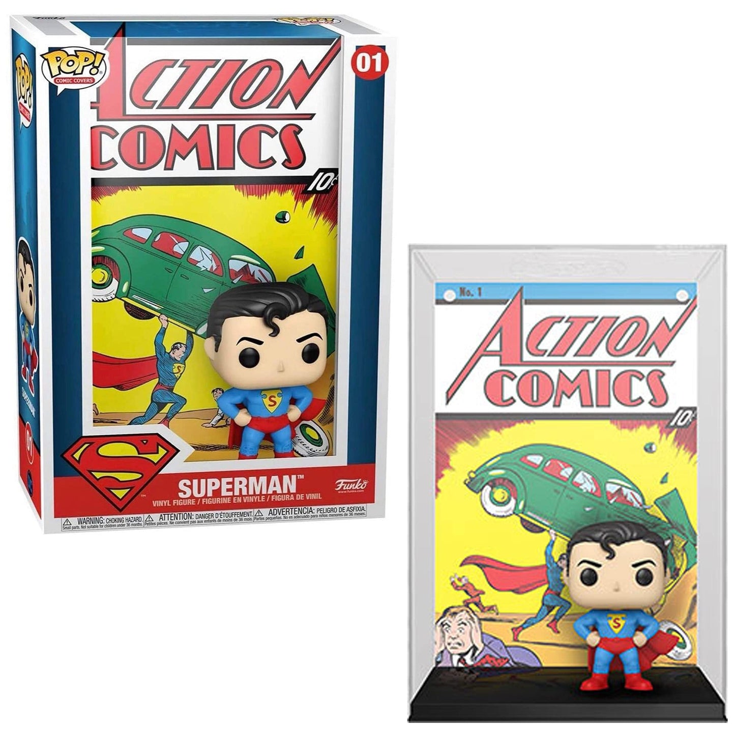 Funko Pop! Vinyl Comic Cover: DC Superman Action Comic – 5-Inch Collectible Figure