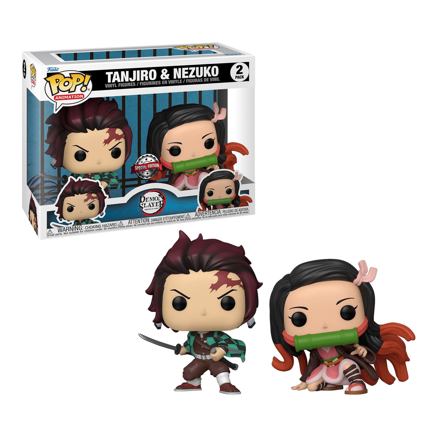 Funko Demon Slayer Tanjiro & Nezuko POP! 2-Pack – Collectible Vinyl Figures