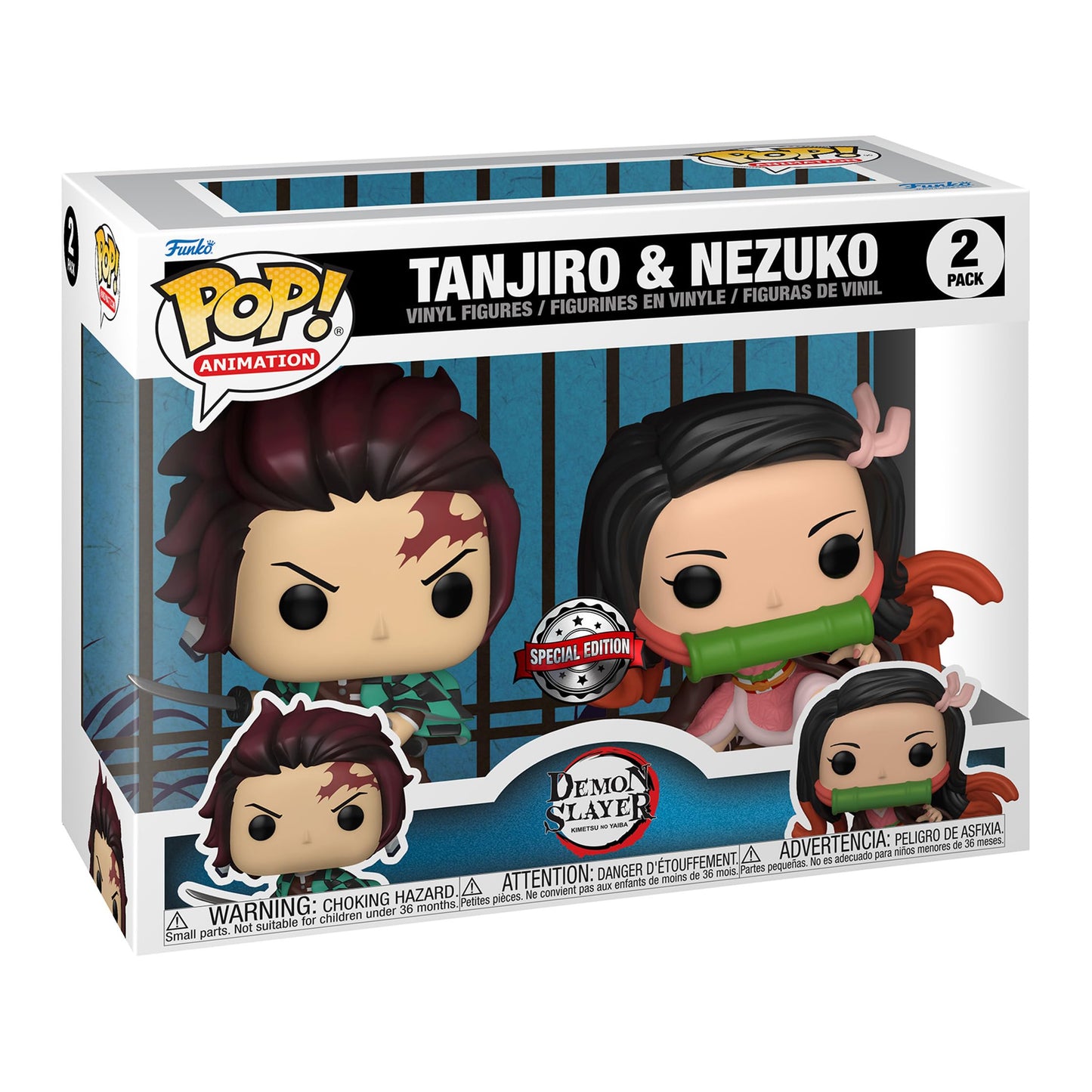Funko Demon Slayer Tanjiro & Nezuko POP! 2-Pack – Collectible Vinyl Figures