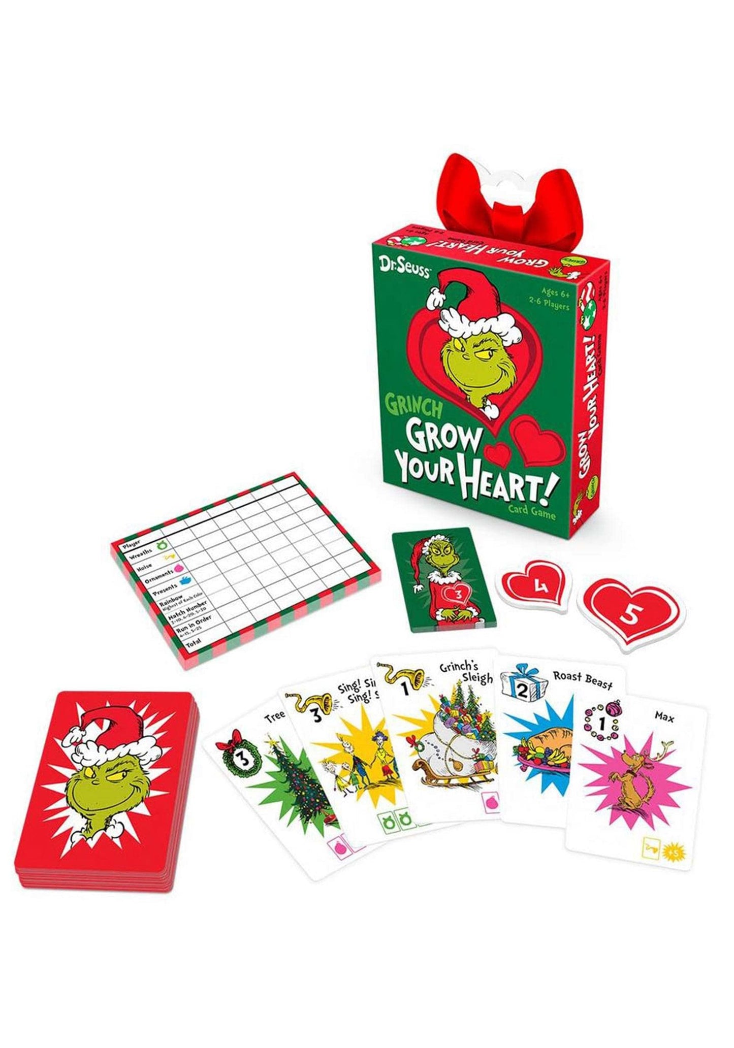 Funko Pop! Dr. Seuss Grinch Grow Your Heart Card Game – Family Card Game for 2-6 Players, 30 Minutes