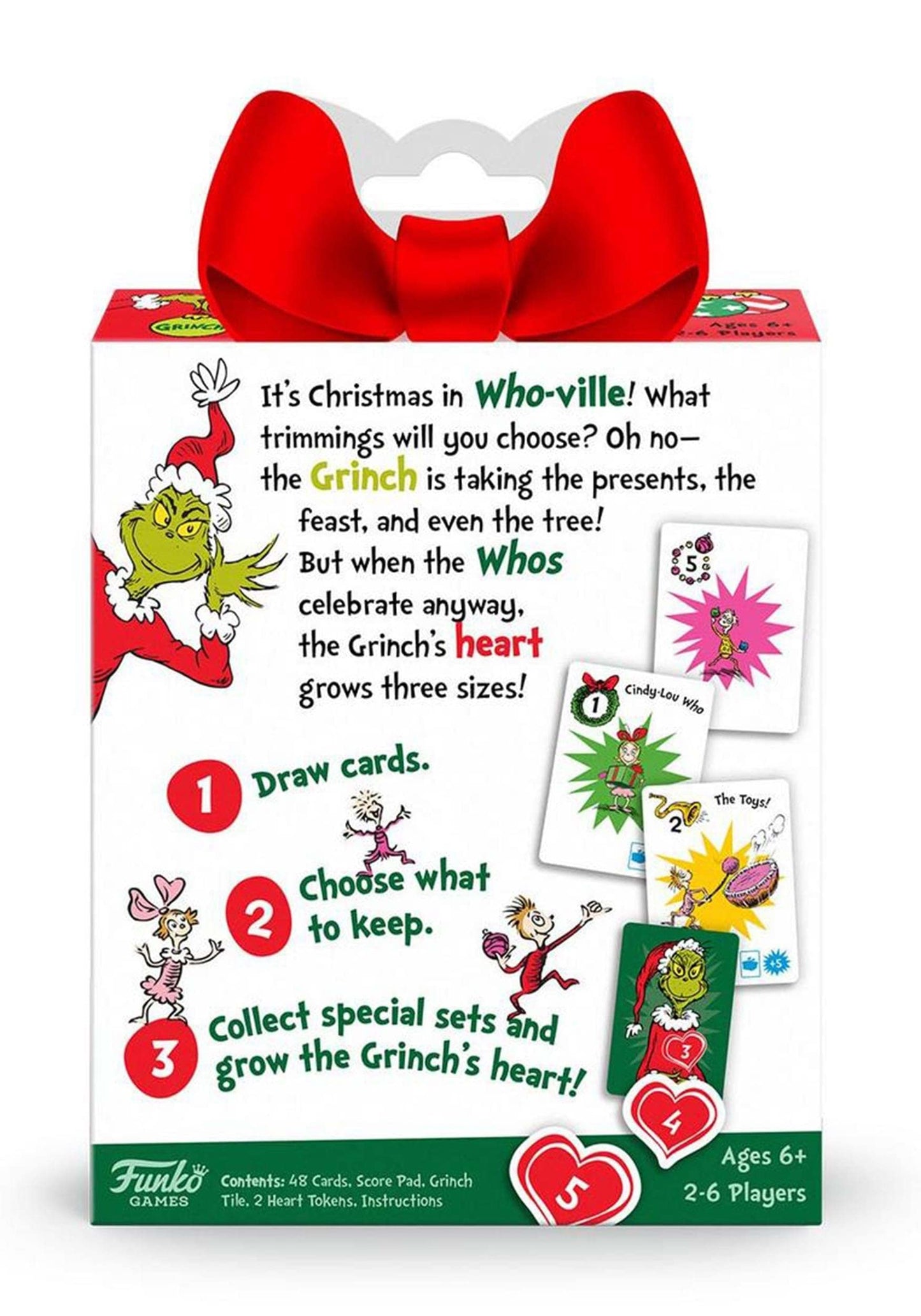 Funko Pop! Dr. Seuss Grinch Grow Your Heart Card Game – Family Card Game for 2-6 Players, 30 Minutes