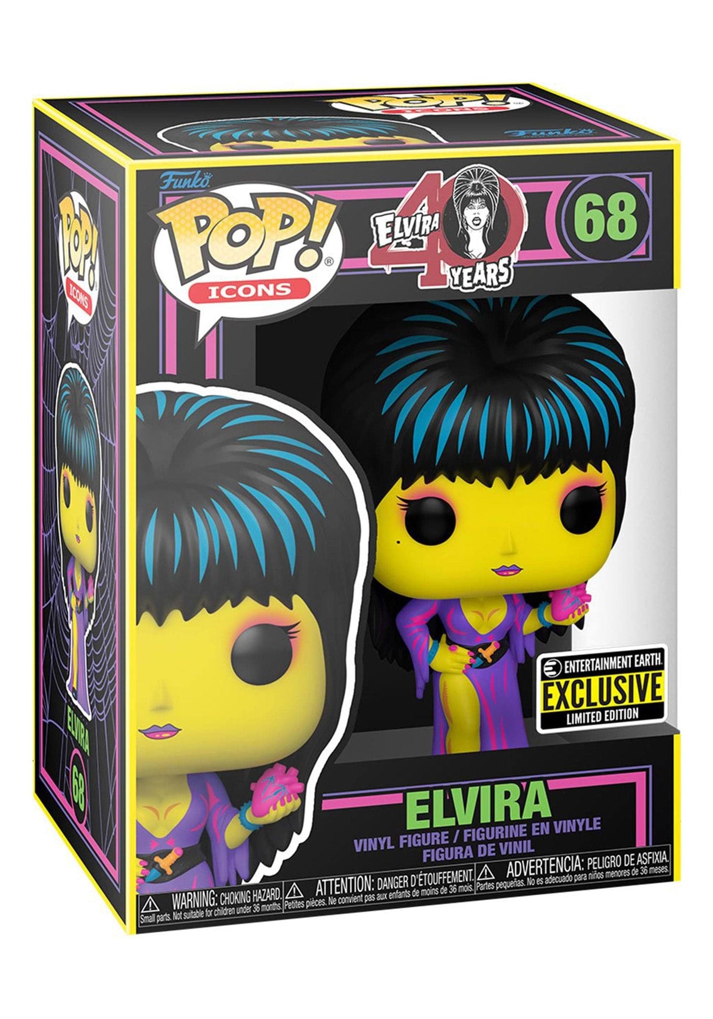 Funko Elvira Black Light Exclusive Pop! – Neon Glow Window Box Figure