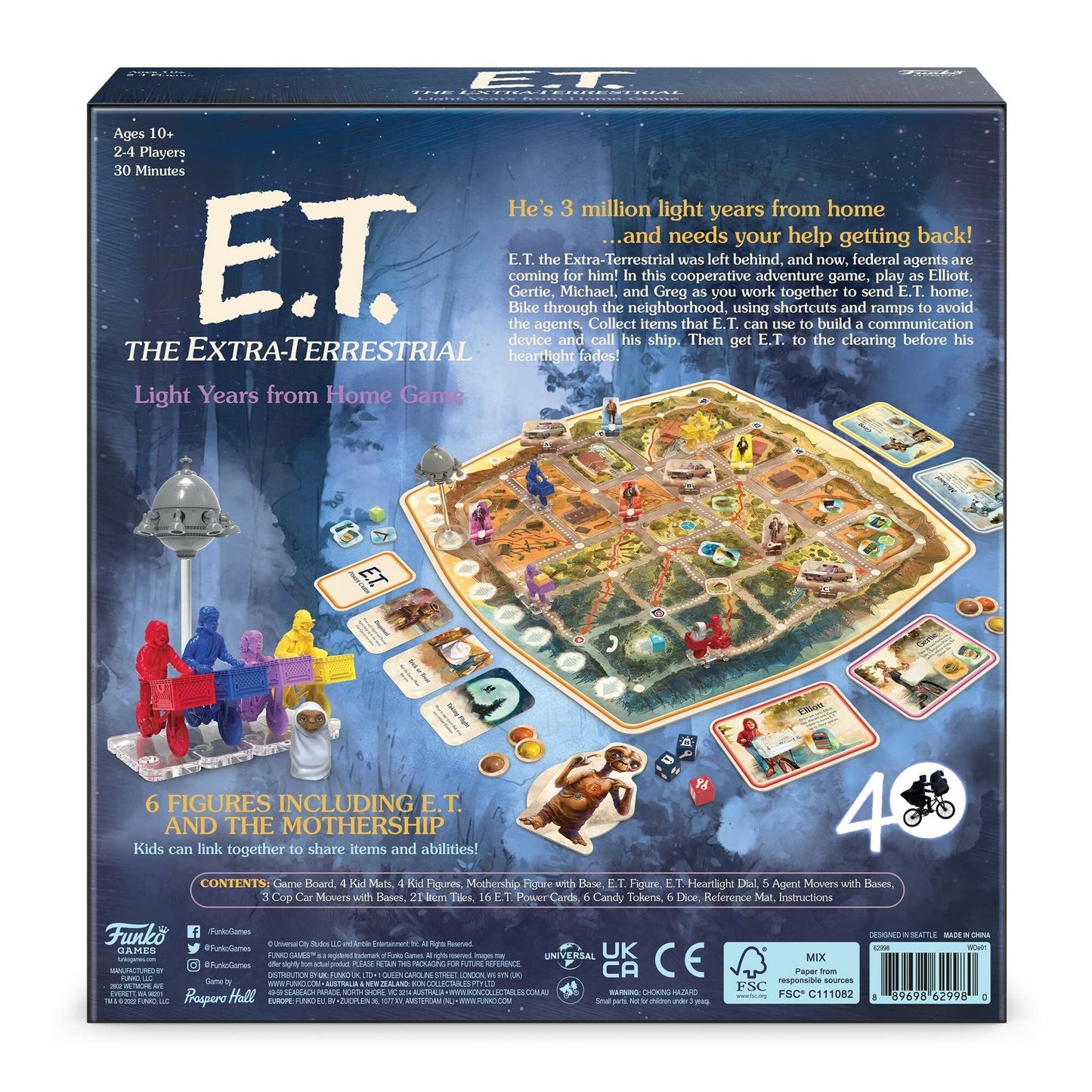 Funko ET The Extra-Terrestrial: Cooperative Family Board Game (2-4 Players, Ages 10+)