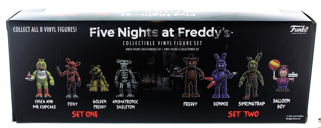 Funko Five Nights at Freddy's 4 Figure Pack (2-Inch Vinyl) – Foxy, Gold Freddy, Chica & Endoskeleton Freddy