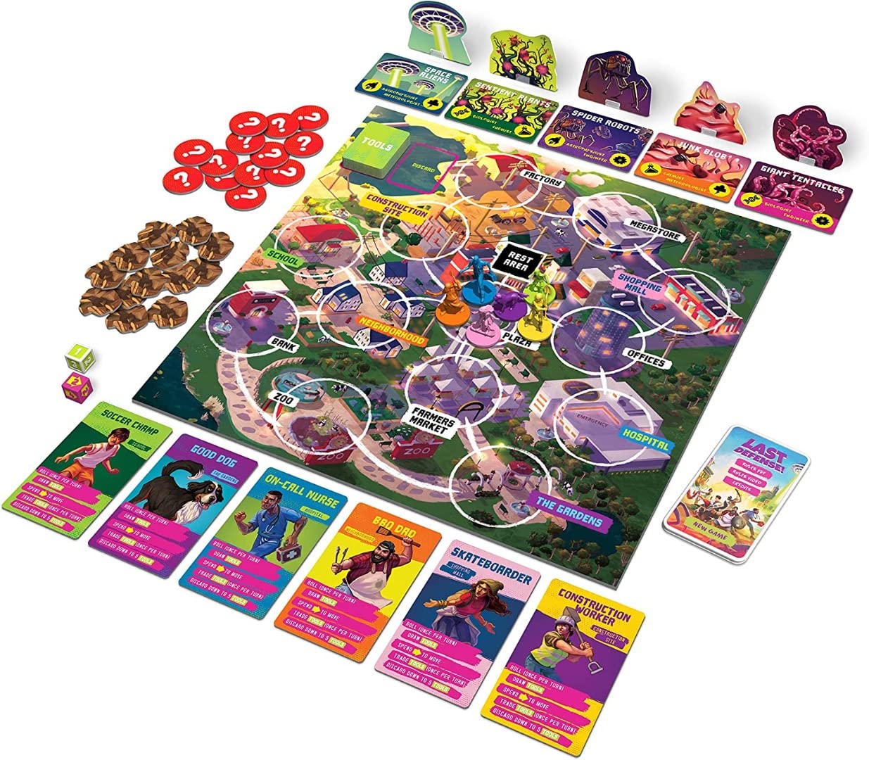 Funko Games Last Defense – Light Strategy Cooperative Board Game for 2-4 Players (Ages 10+)