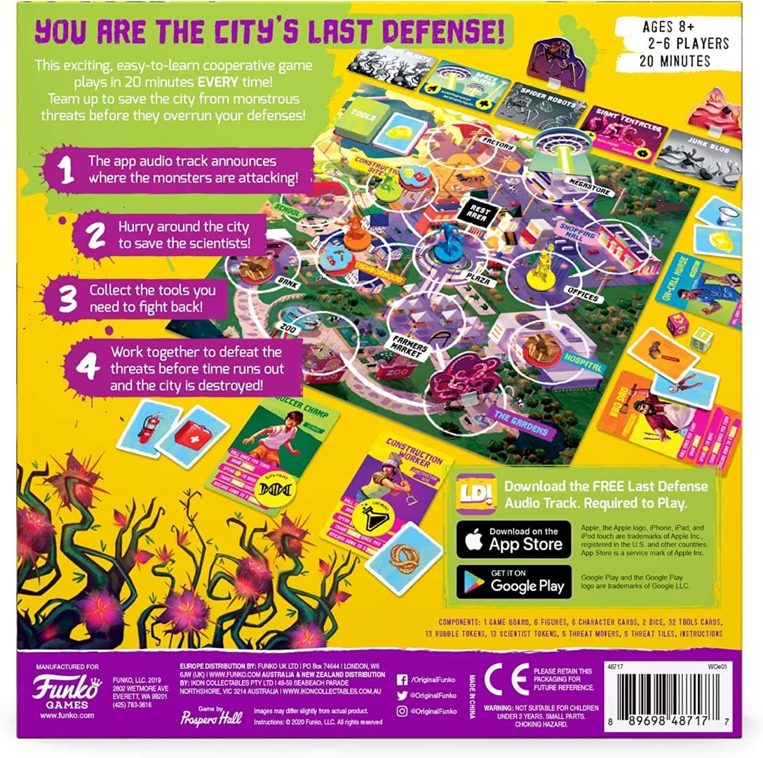 Funko Games Last Defense – Light Strategy Cooperative Board Game for 2-4 Players (Ages 10+)