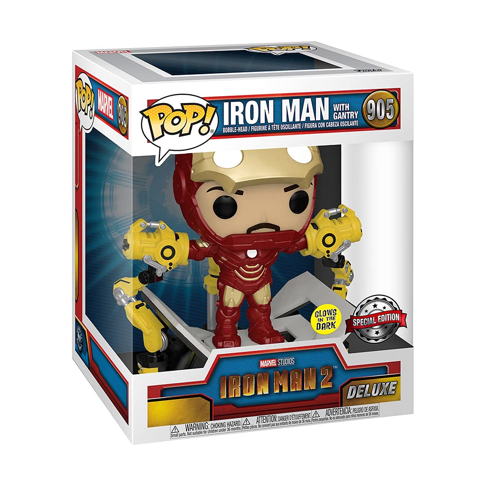 Funko Pop! Iron Man 2 MKIV with Gantry Deluxe – Glow-in-the-Dark 6-Inch Vinyl Figure