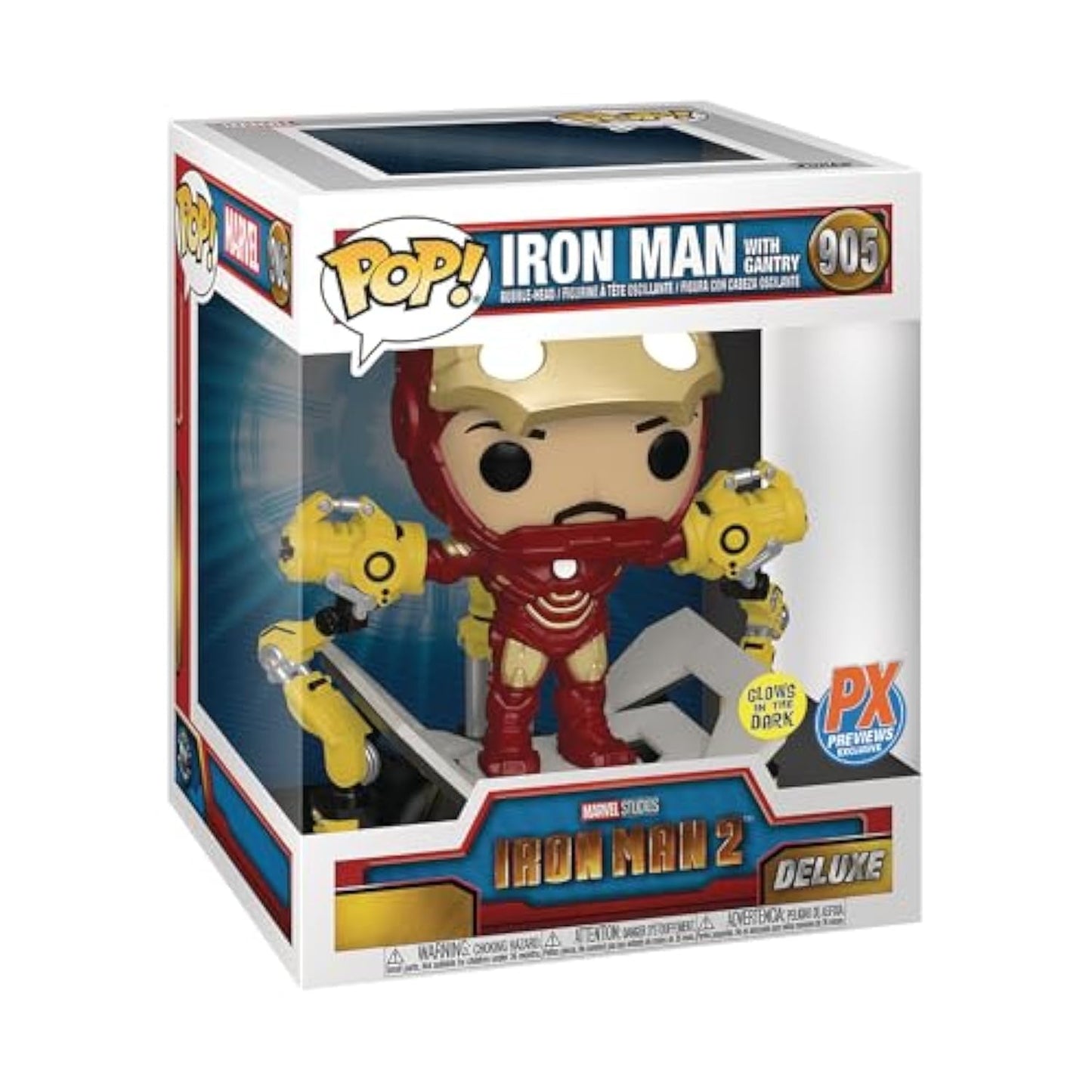Funko Pop! Iron Man 2 MKIV with Gantry Deluxe – Glow-in-the-Dark 6-Inch Vinyl Figure