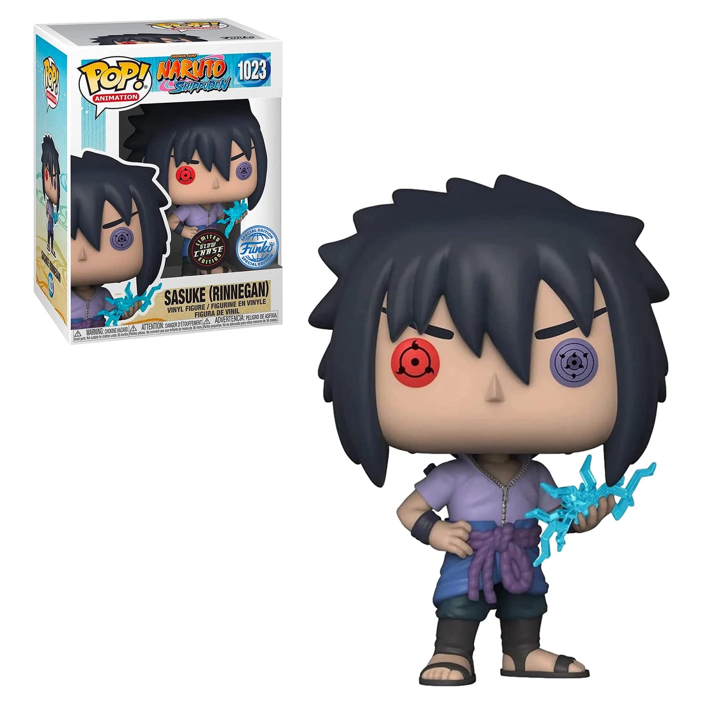 Funko Pop Naruto Shippuden Sasuke Uchiha Rinnegan w/Chidori Chase Figure – AAA Anime Exclusive | Collectible