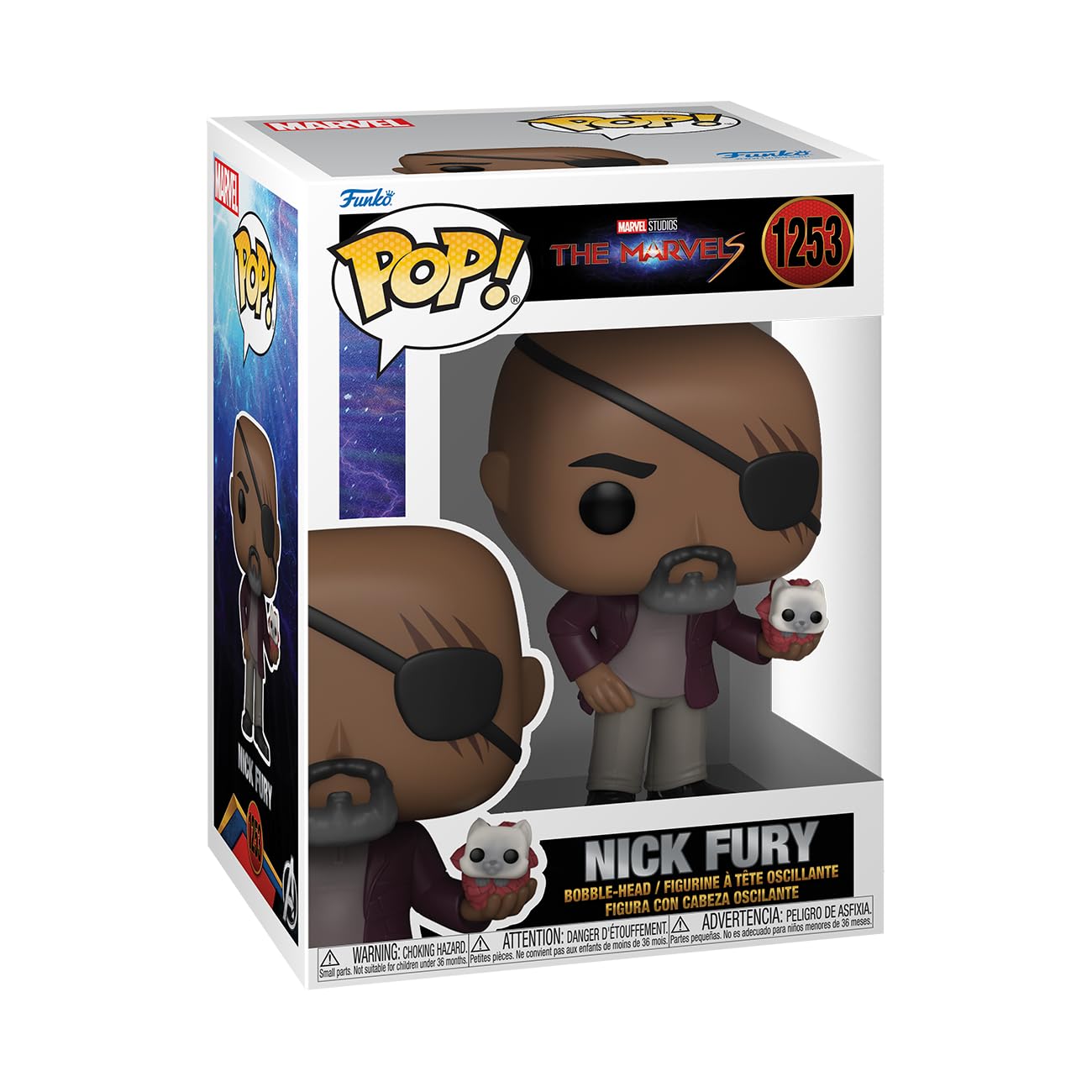 Funko POP! Nick Fury with Flerkitten – The Marvels Collectible Vinyl Figure