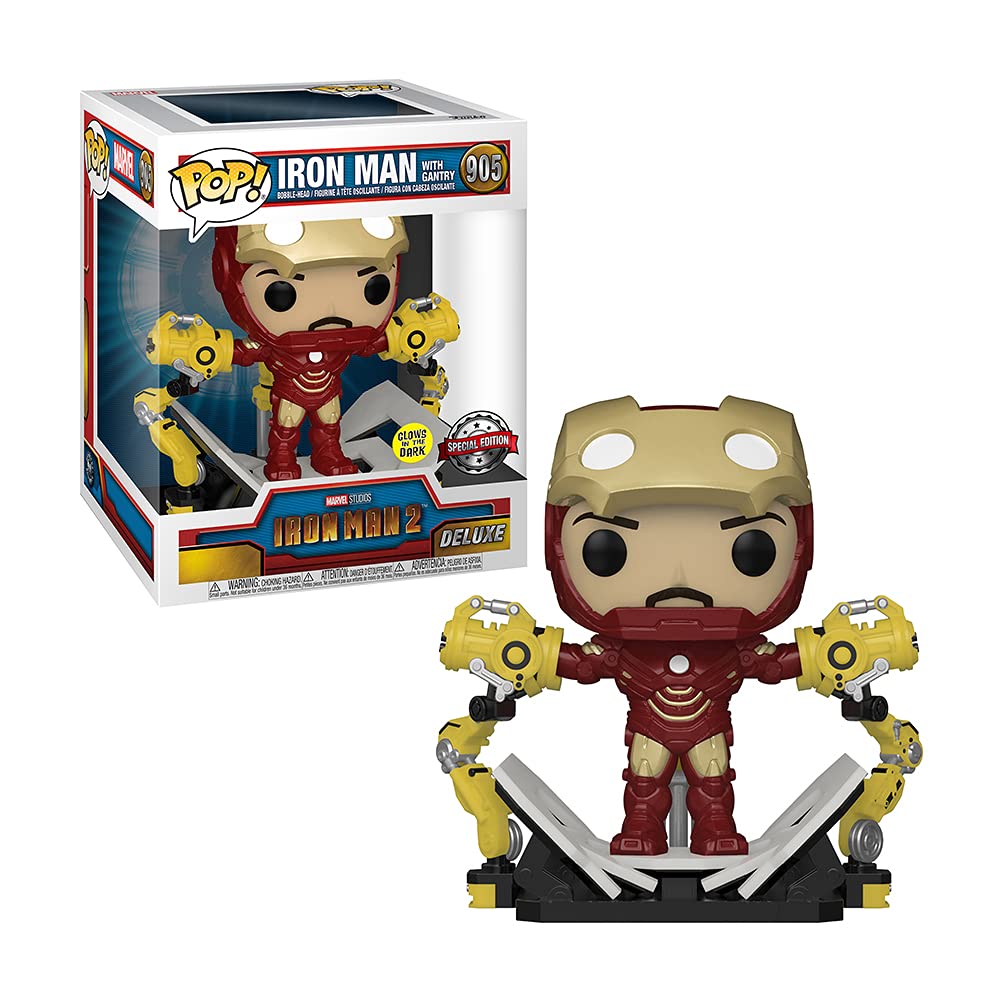 Funko Pop! Iron Man 2 MKIV with Gantry Deluxe – Glow-in-the-Dark 6-Inch Vinyl Figure