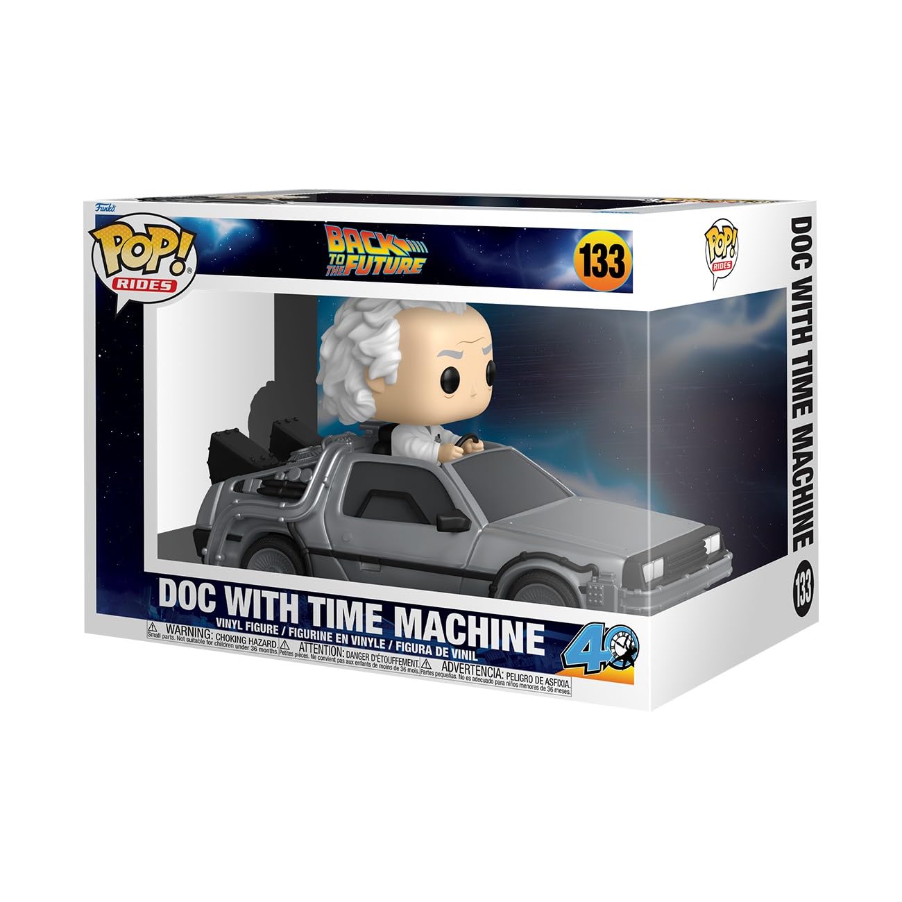 Funko Pop! Rides Deluxe: Doc with Time Machine – Back to The Future Collectible Vinyl