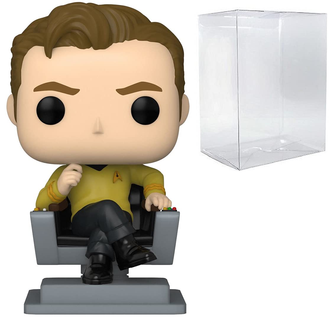 Funko POP Star Trek Captain Kirk in Command Chair – Original Series Vinyl Figure with Box Protector