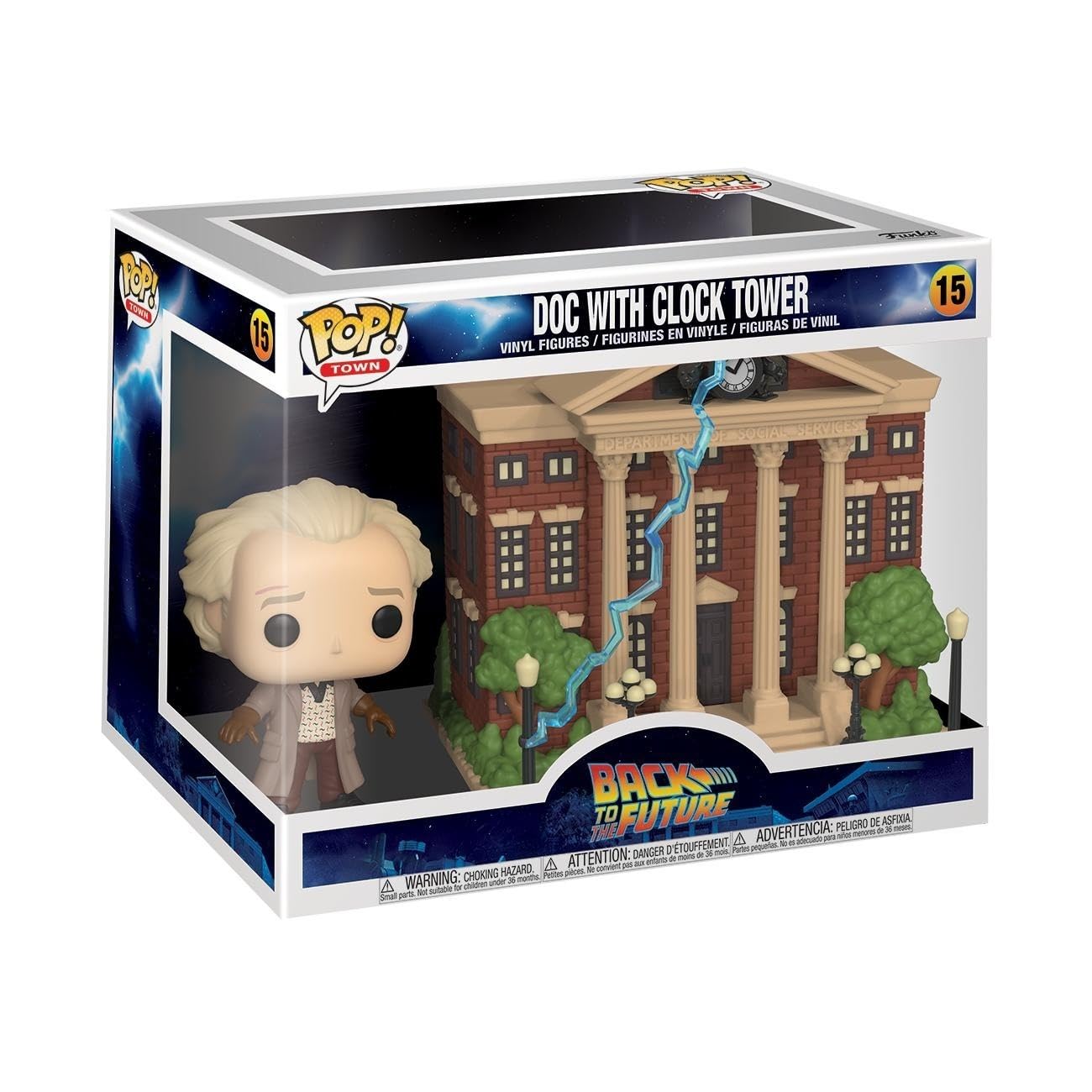 Funko Pop Town Back to the Future Doc with Clock Tower – Collectible Vinyl Figure