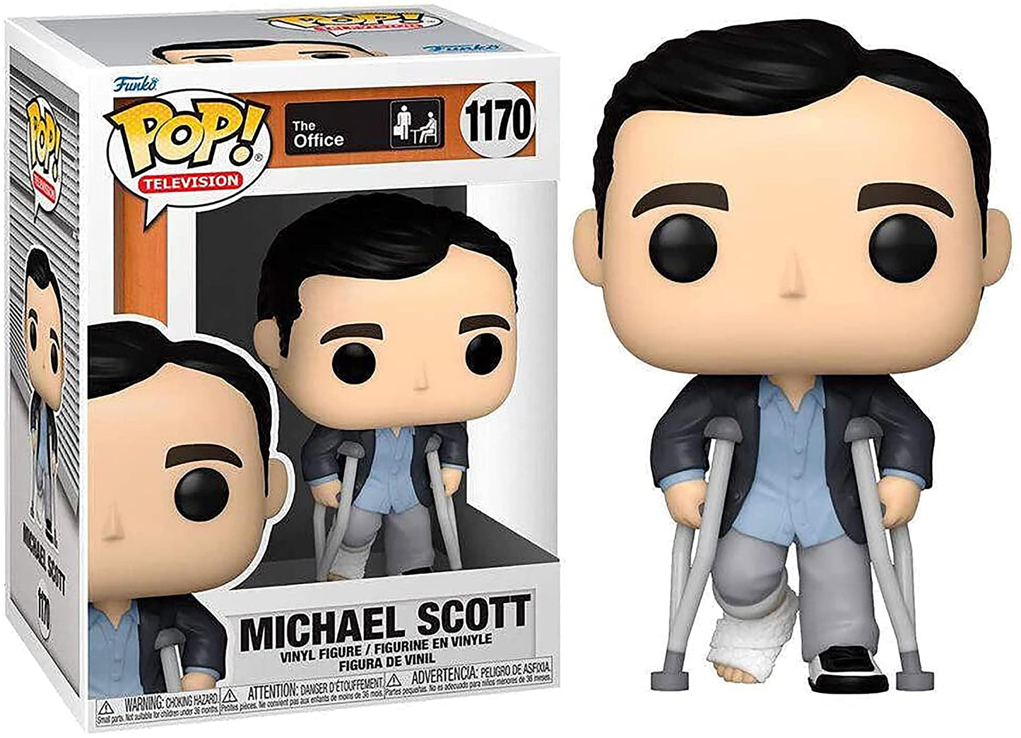 Funko POP TV: The Office - Michael Standing with Crutches (Multicolor) - 3.75-Inch Figure