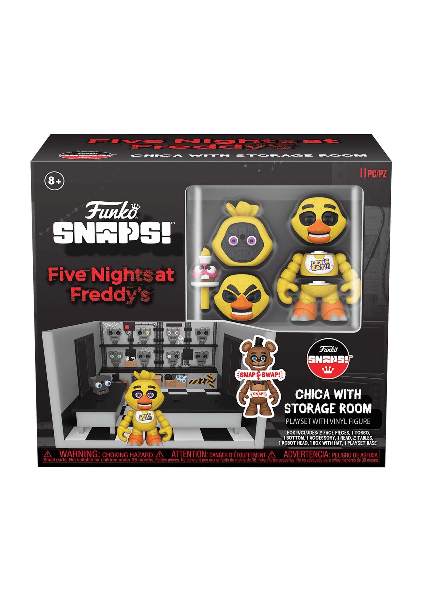 Funko Snaps! Five Nights at Freddy's Chica Playset – Storage Room with 11 Customizable Pieces