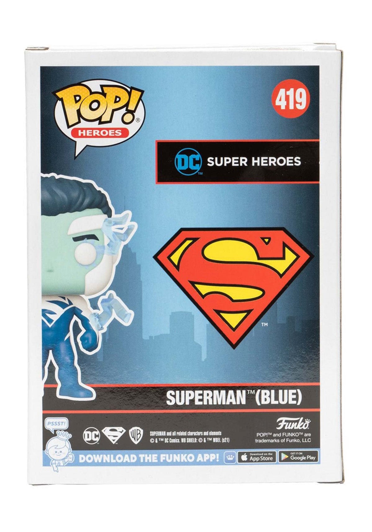 Funko Superman Blue Pop! Vinyl Figure – NYCC 2021 Exclusive | 4-Inch DC Collectible