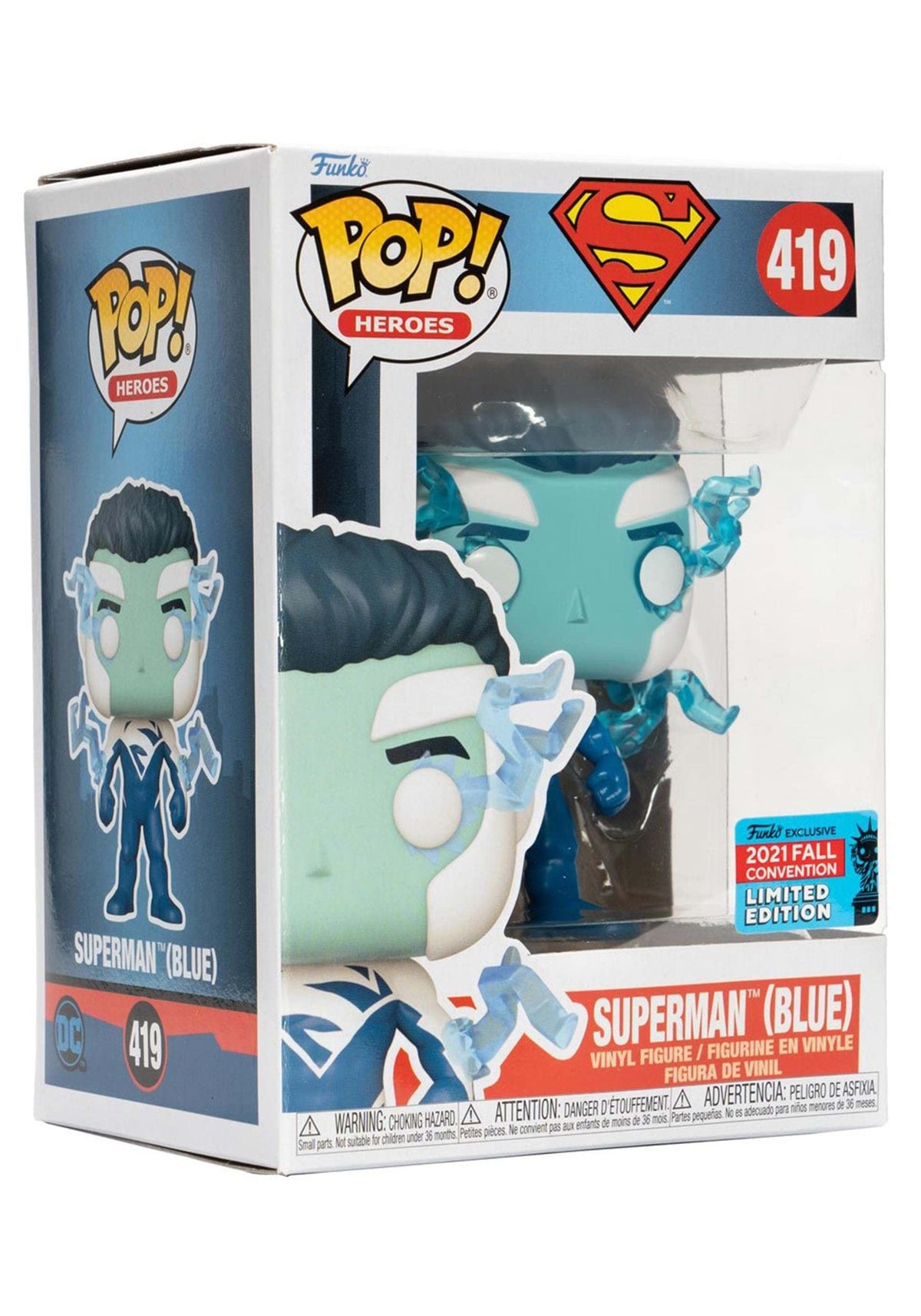 Funko Superman Blue Pop! Vinyl Figure – NYCC 2021 Exclusive | 4-Inch DC Collectible