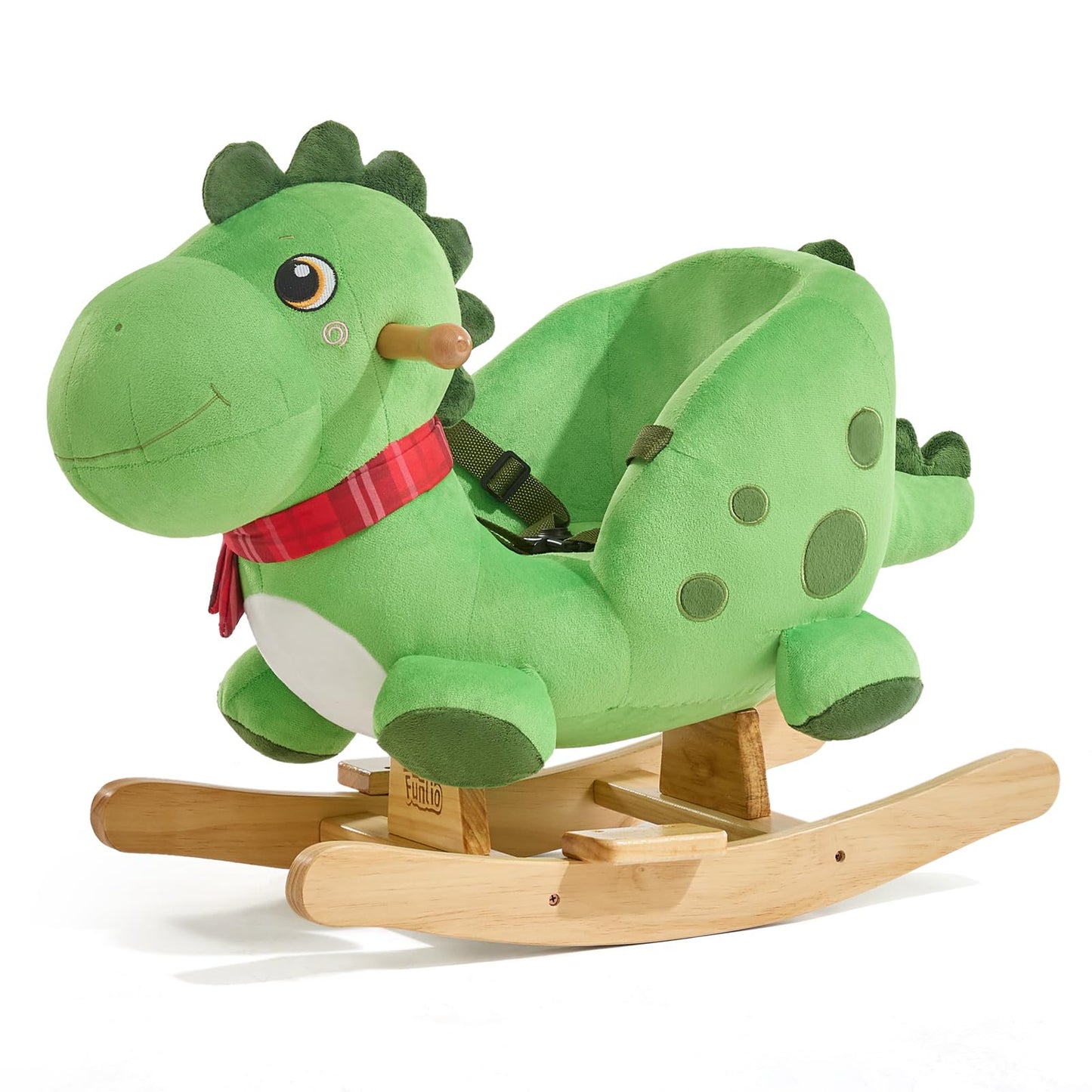 FUNLIO Dino Rocking Horse for Toddlers 1-3 | Premium Green Plush Dino Rocker CPC & CE Certified