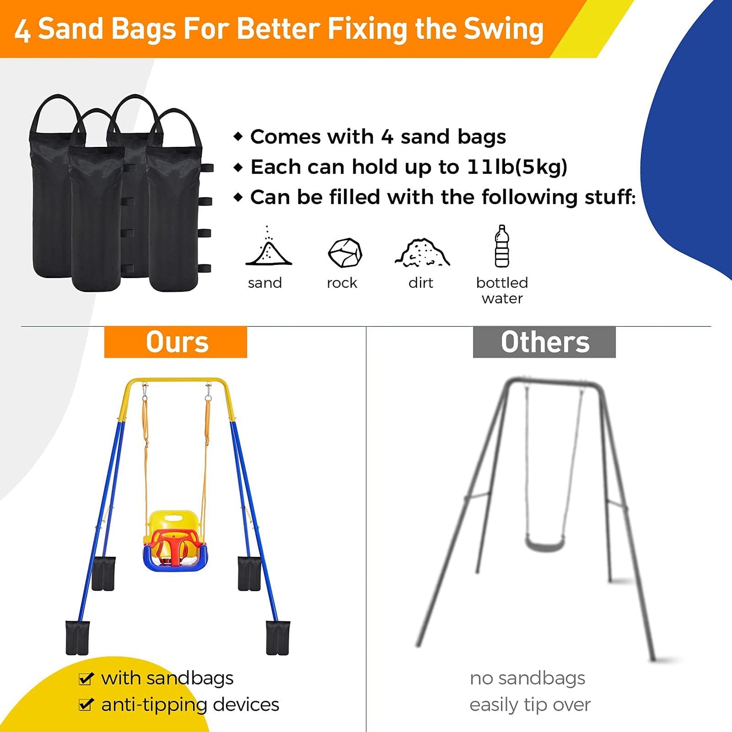 FUNLIO 2-in-1 Swing Set & Baby Jumper — Foldable Indoor/Outdoor Stand