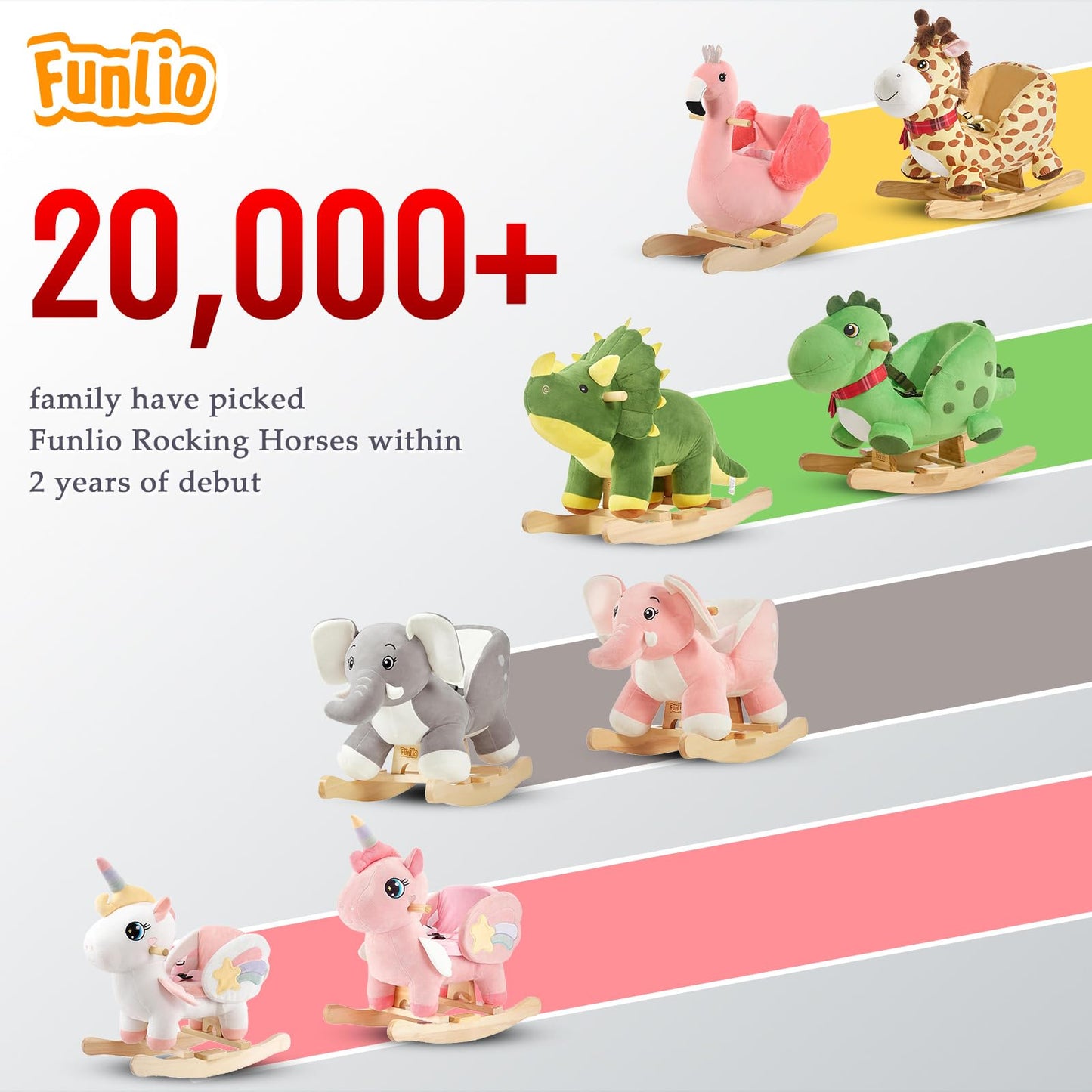 FUNLIO Unicorn Baby Rocking Horse – Pink Fairy Toy for Toddlers 6m–3y | CPC & CE Certified