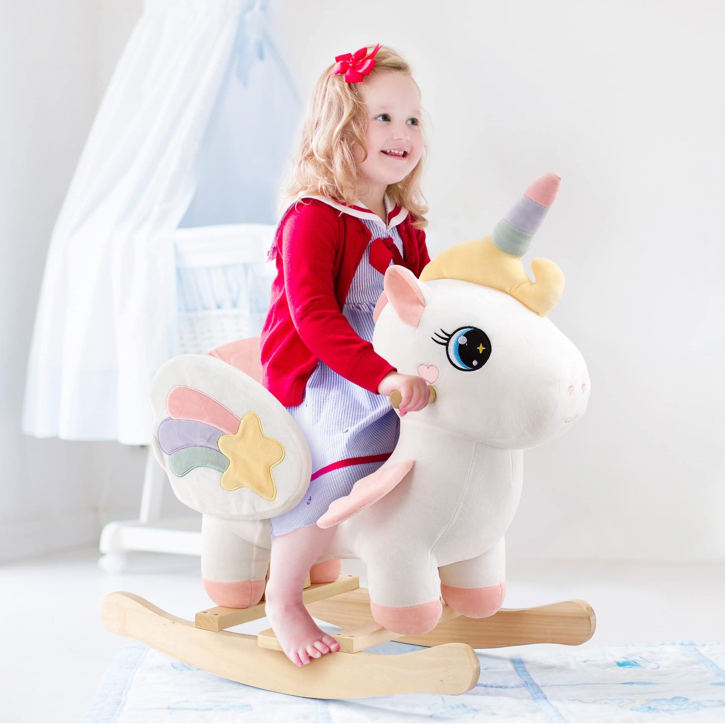 FUNLIO Unicorn Baby Rocking Horse - Safe Toddler Rocker (6m-3y) CE & CPC Certified