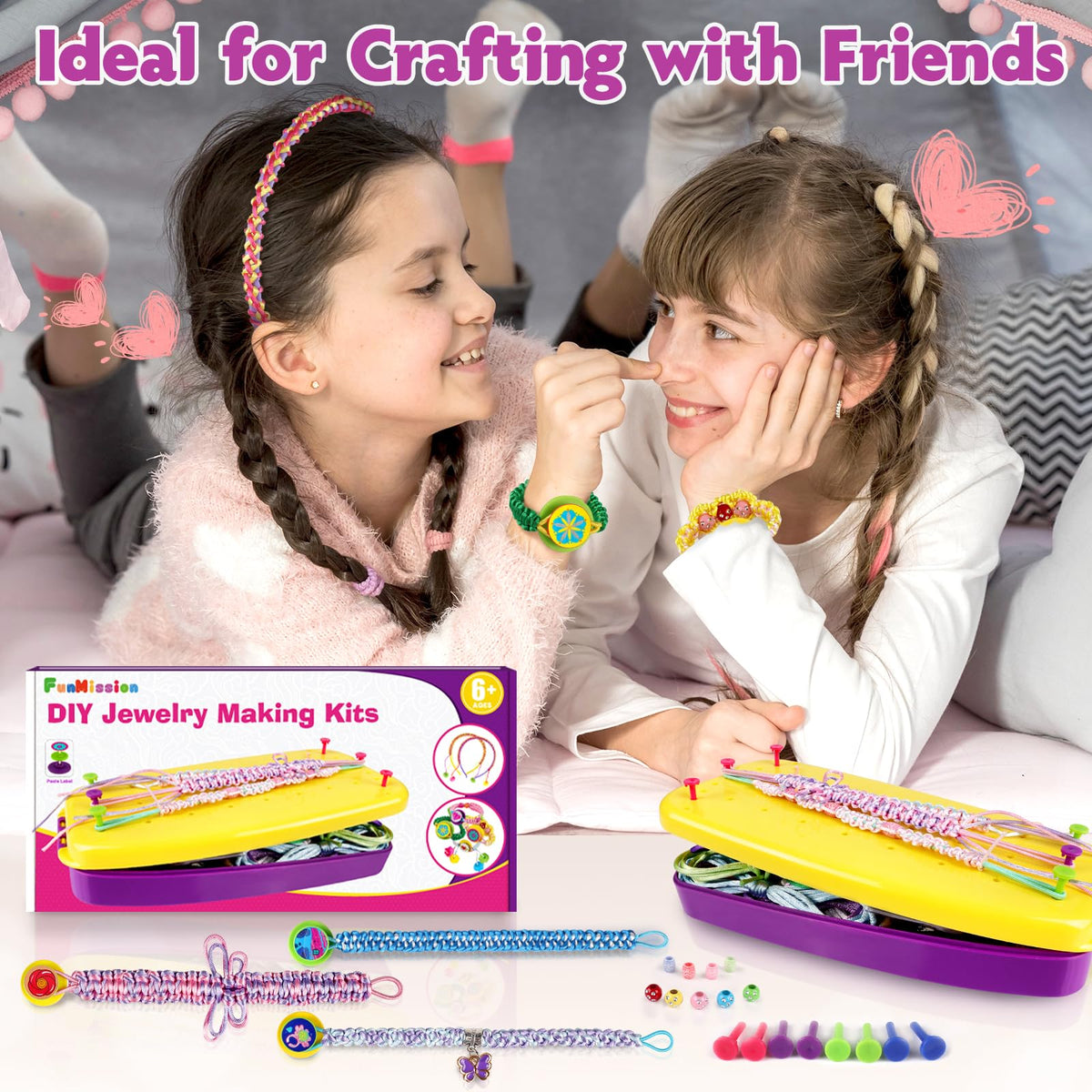 FunMission Friendship Bracelet Kit — DIY Craft Set for Girls Aged 8–12