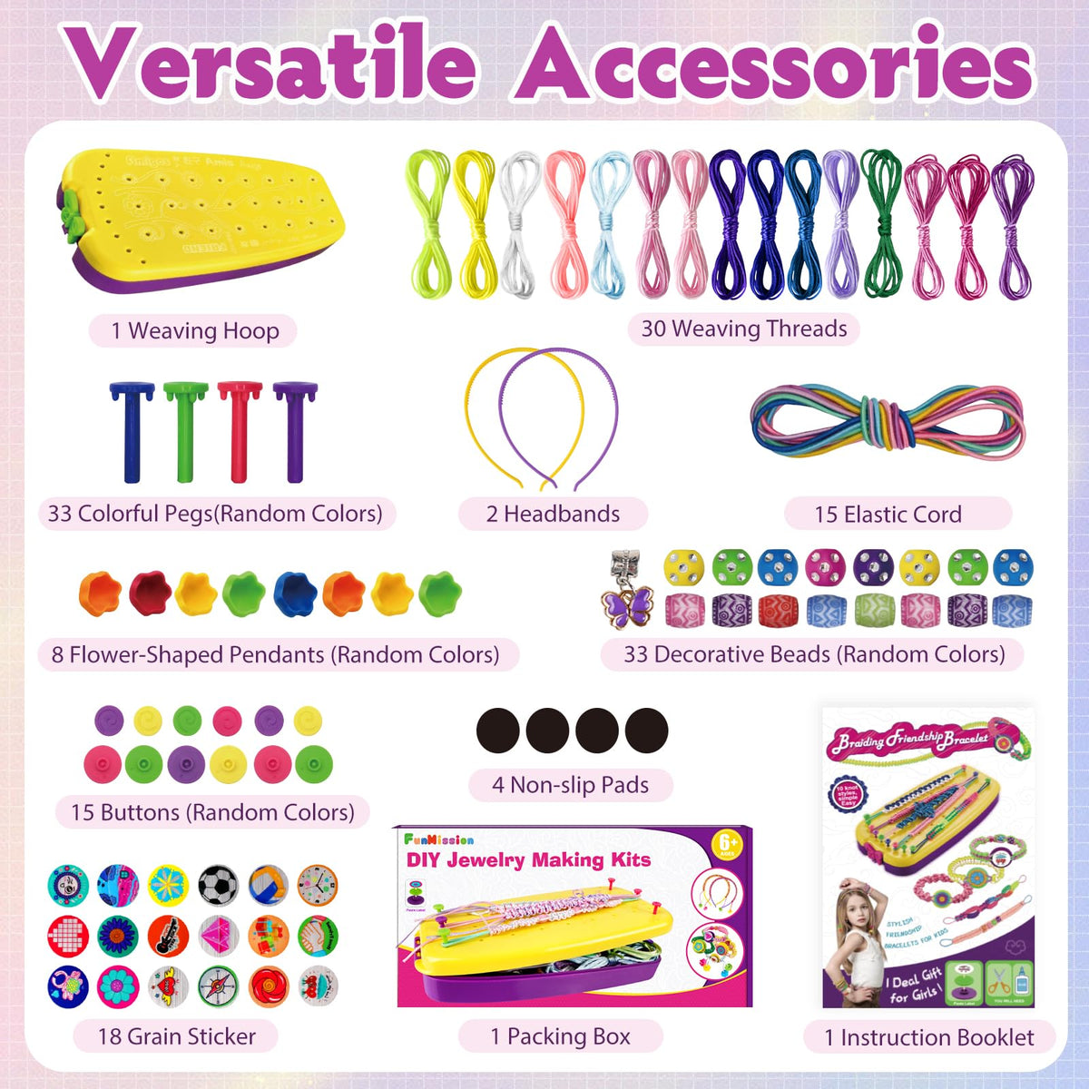 FunMission Friendship Bracelet Kit — DIY Craft Set for Girls Aged 8–12