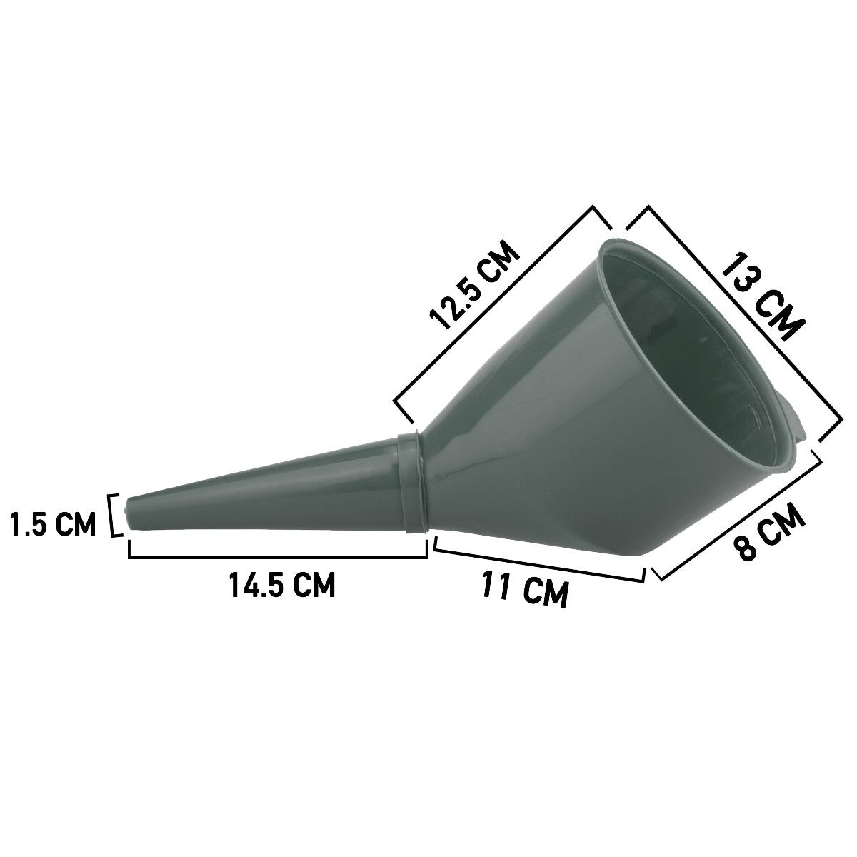 Angled Car Fuel Funnel with Filter, Gray