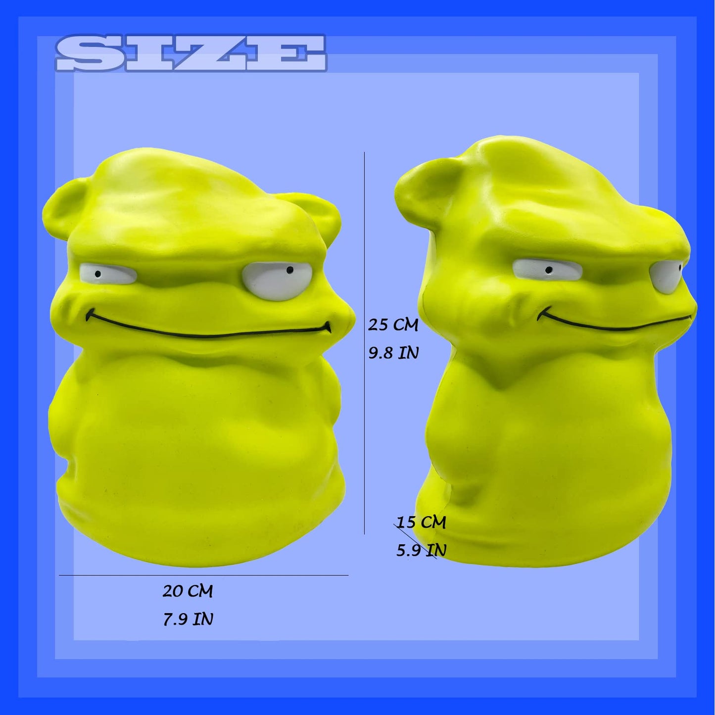 funnysquee 9.8-Inch Giant Green Monster Slow Rising Squishy – Jumbo Kawaii Toy, Stress Relief Gift for Kids