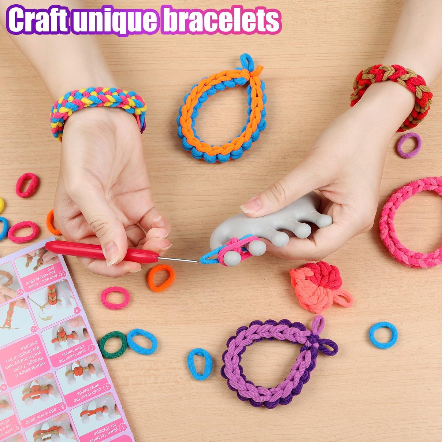 FUNiOi Kids Art & Craft Kit – Rubber Band Bracelets, 1000+ Colors, Organizer Case