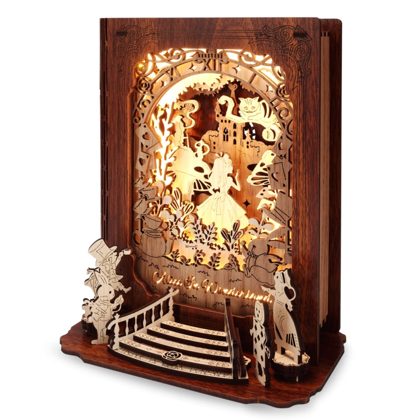 FUNPOLA Alice in Wonderland 3D Puzzle Nightlight – DIY LED Book Lamp