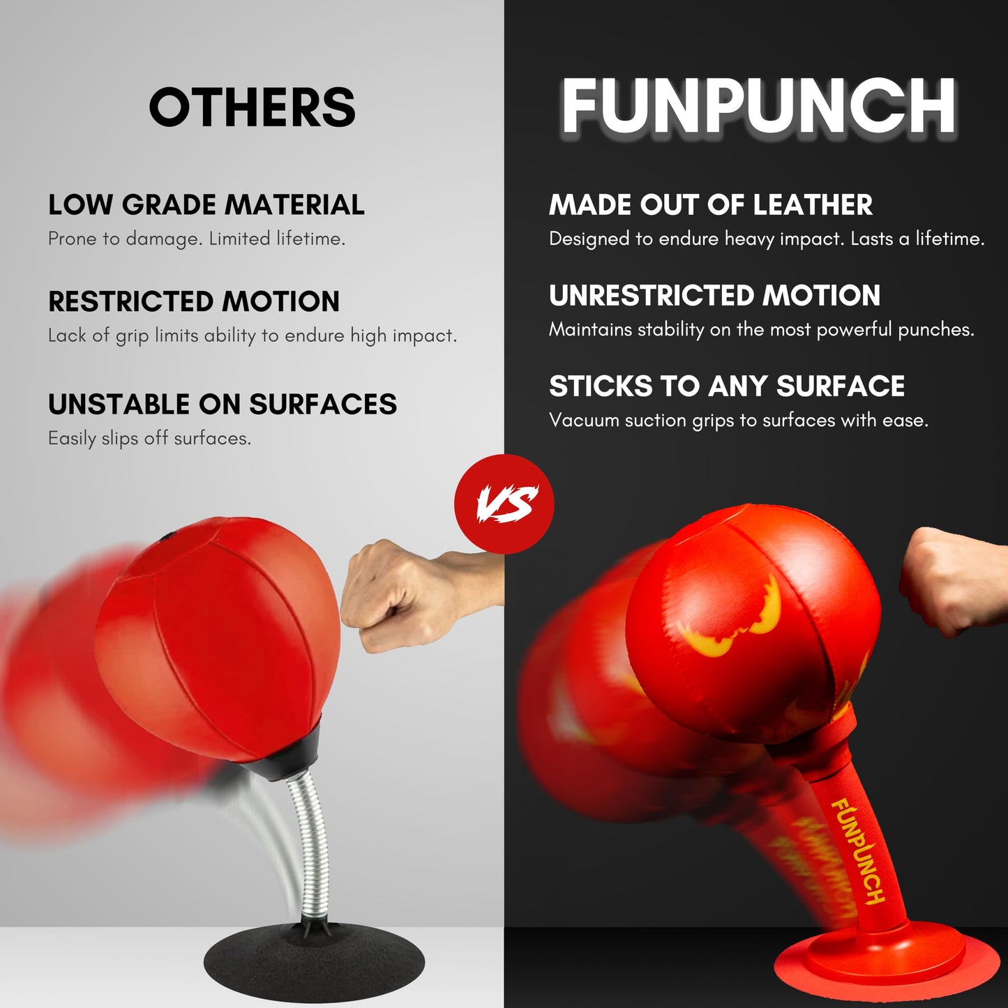 FUNPUNCH Rage Bag — Portable Desk Punching Bag for Advanced Boxers, Stress Relief & Focus Training