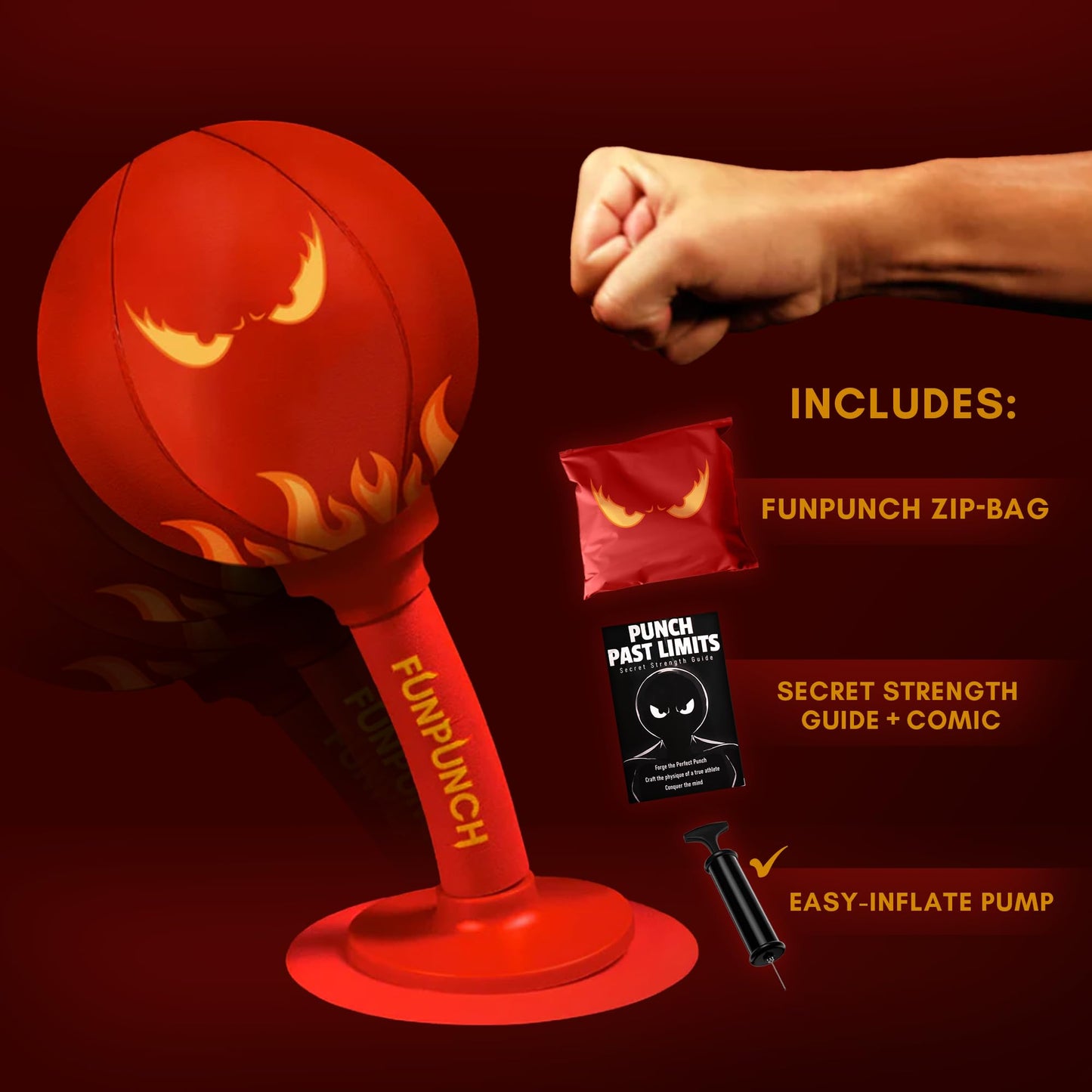 FUNPUNCH Rage Bag — Portable Desk Punching Bag for Advanced Boxers, Stress Relief & Focus Training