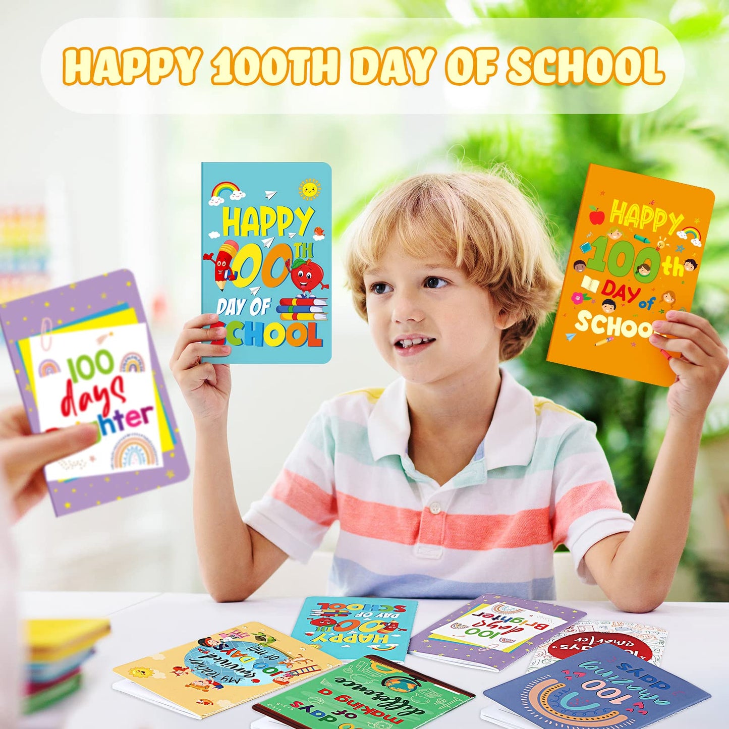 Funrous 24 Pcs Mini Pocket Notebooks – 8 Styles for 100th Day of School