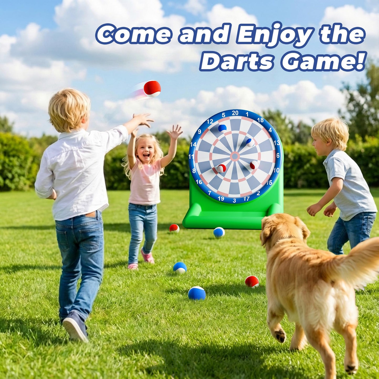 Funscape Inflatable Dart Board Pool Game for Kids & Family