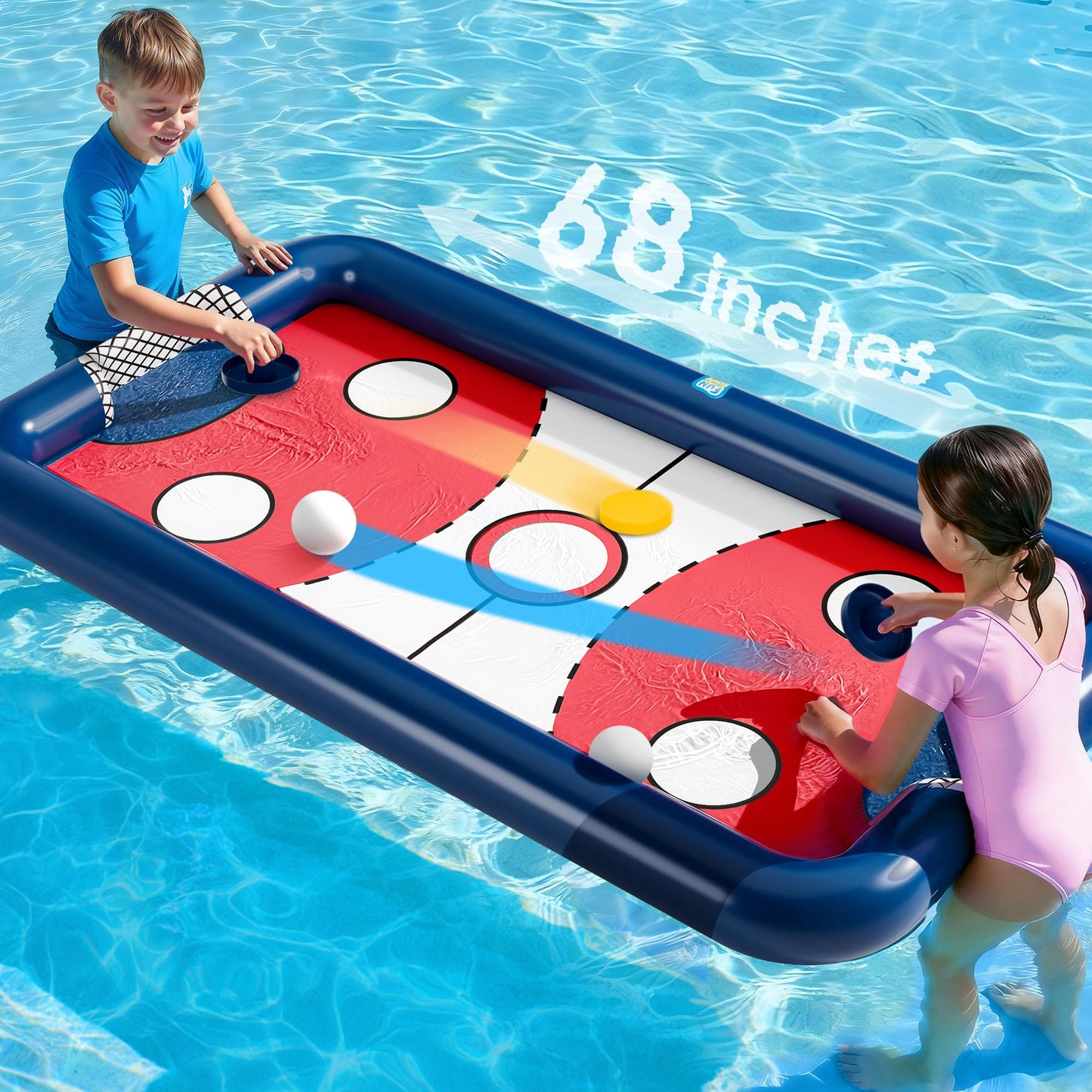 Funscape Kids Hockey Pool Table | Inflatable Water Toy for Pool & Outdoor Fun