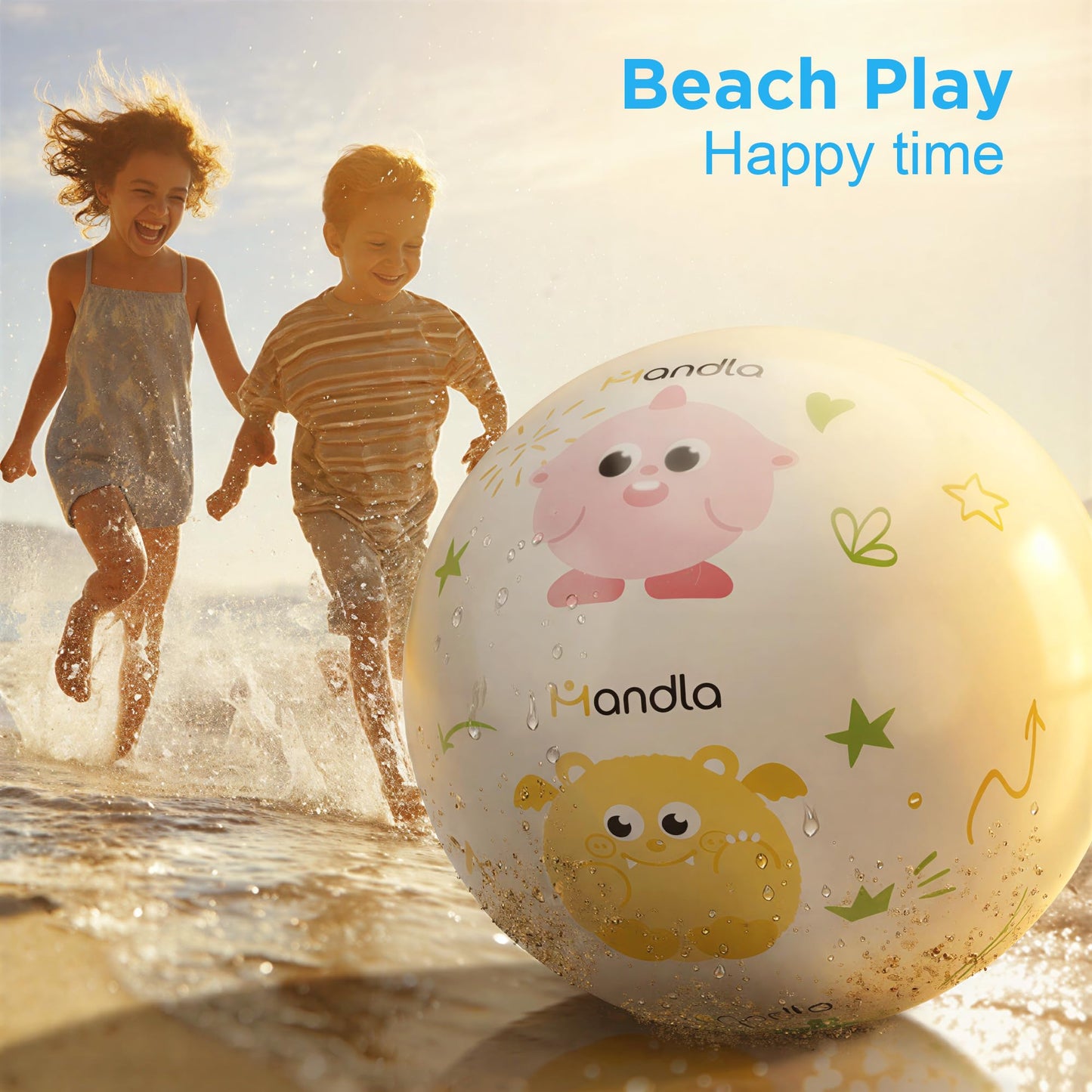 Funscape Kids 31.5-Inch Giant Beach Ball Toy – Inflatable Outdoor Ball for Backyard Pool & Party Fun