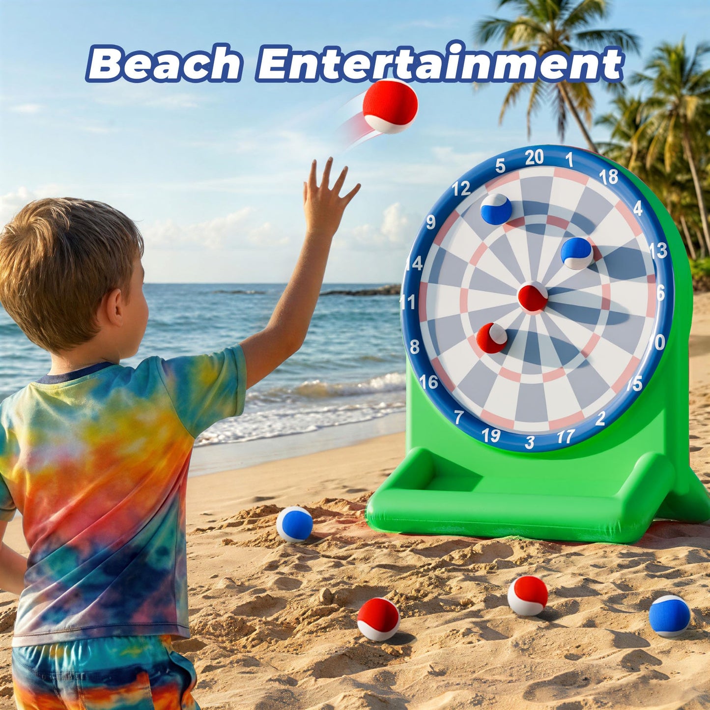 Funscape Inflatable Dart Board Pool Game for Kids & Family