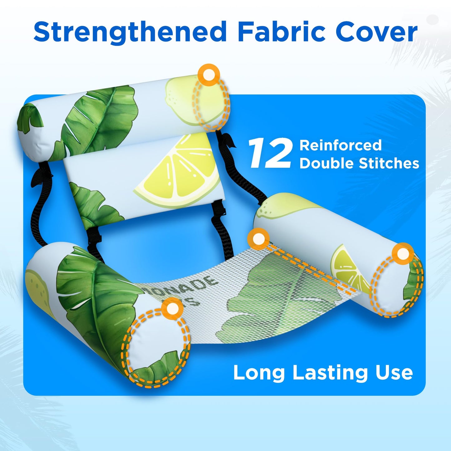Funscape Pool Floats Chairs Adult – 2-Pack Heavy-Duty Inflatable Lounges