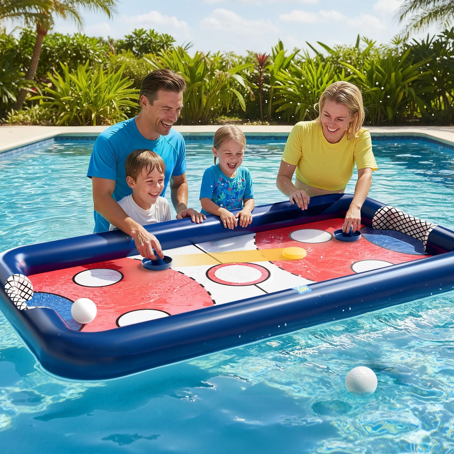 Funscape Kids Hockey Pool Table | Inflatable Water Toy for Pool & Outdoor Fun