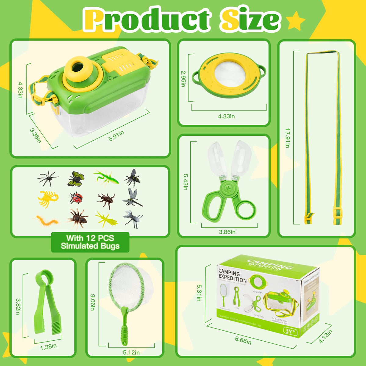 Funsland Bug Catcher Kit for Kids – 17-Piece Outdoor Explorer Set (Ages 3-8)